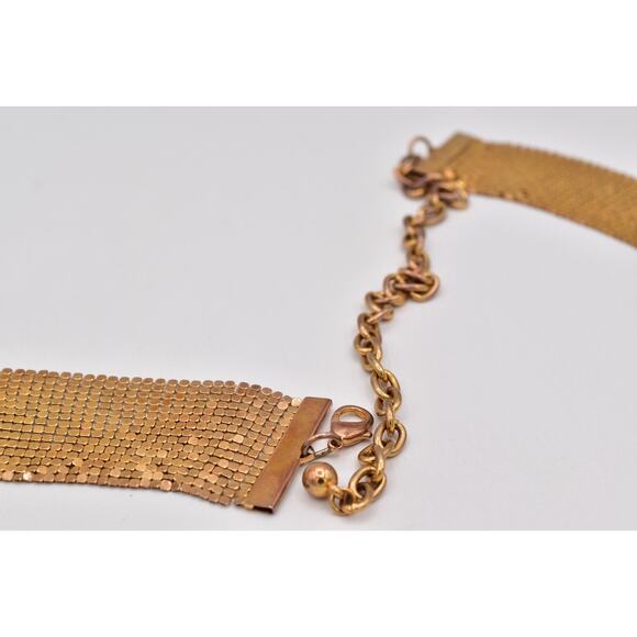 Vintage Chainmail Mesh Belt Gold Tone Chain Chunky Metallic Thick 31"-41" 1980s - Picture 9 of 12